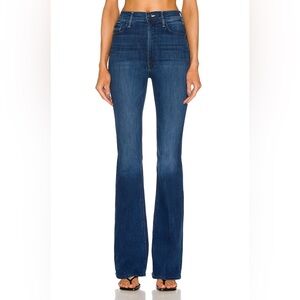 Mother The Mellow Drama Anchor Point Flare Wide Dark Wash Jeans 26 High Waisted